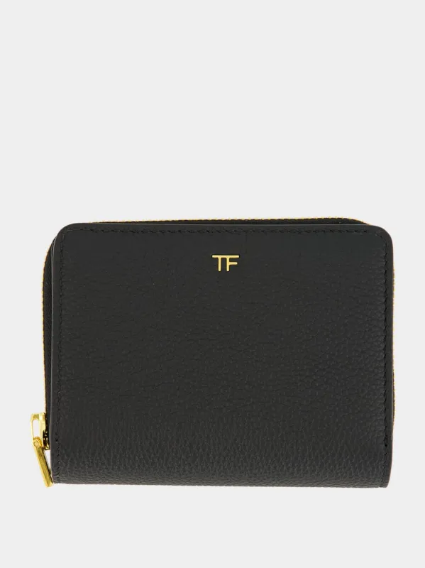 Black Grain Leather Mini Wallet sold by Fashion Clinic