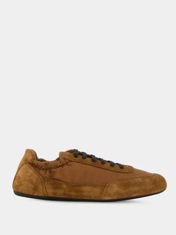 Palisander Brown Re-Nylon and Suede Sneakers sold by Fashion Clinic