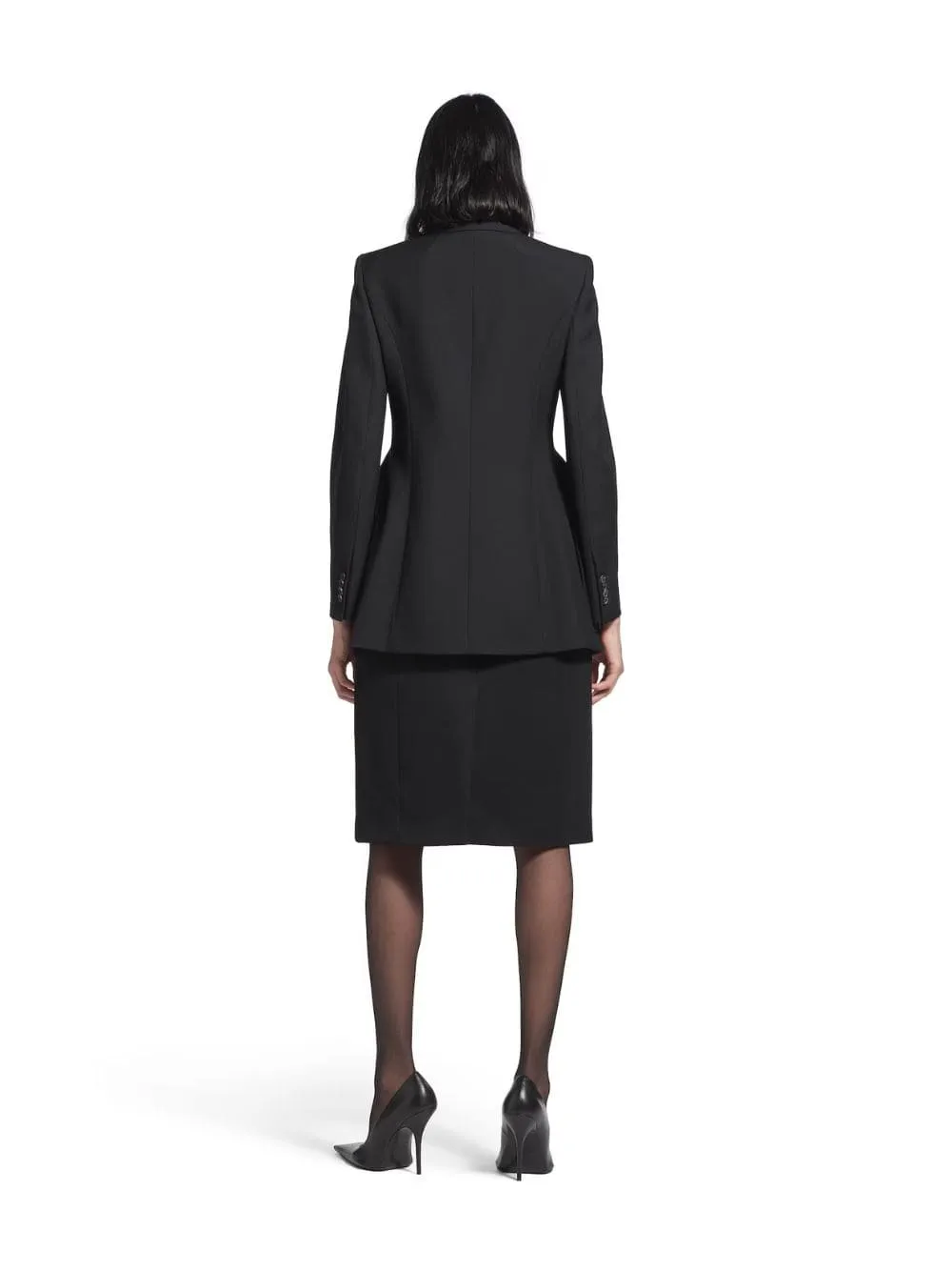 Black Wool Twill Hourglass Jacket sold by Fashion Clinic product image thumbnail 4