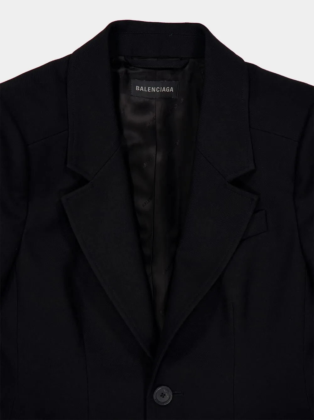 Black Wool Twill Hourglass Jacket sold by Fashion Clinic product image thumbnail 5