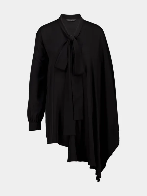 Black Washed Silk Scarf Blouse sold by Fashion Clinic