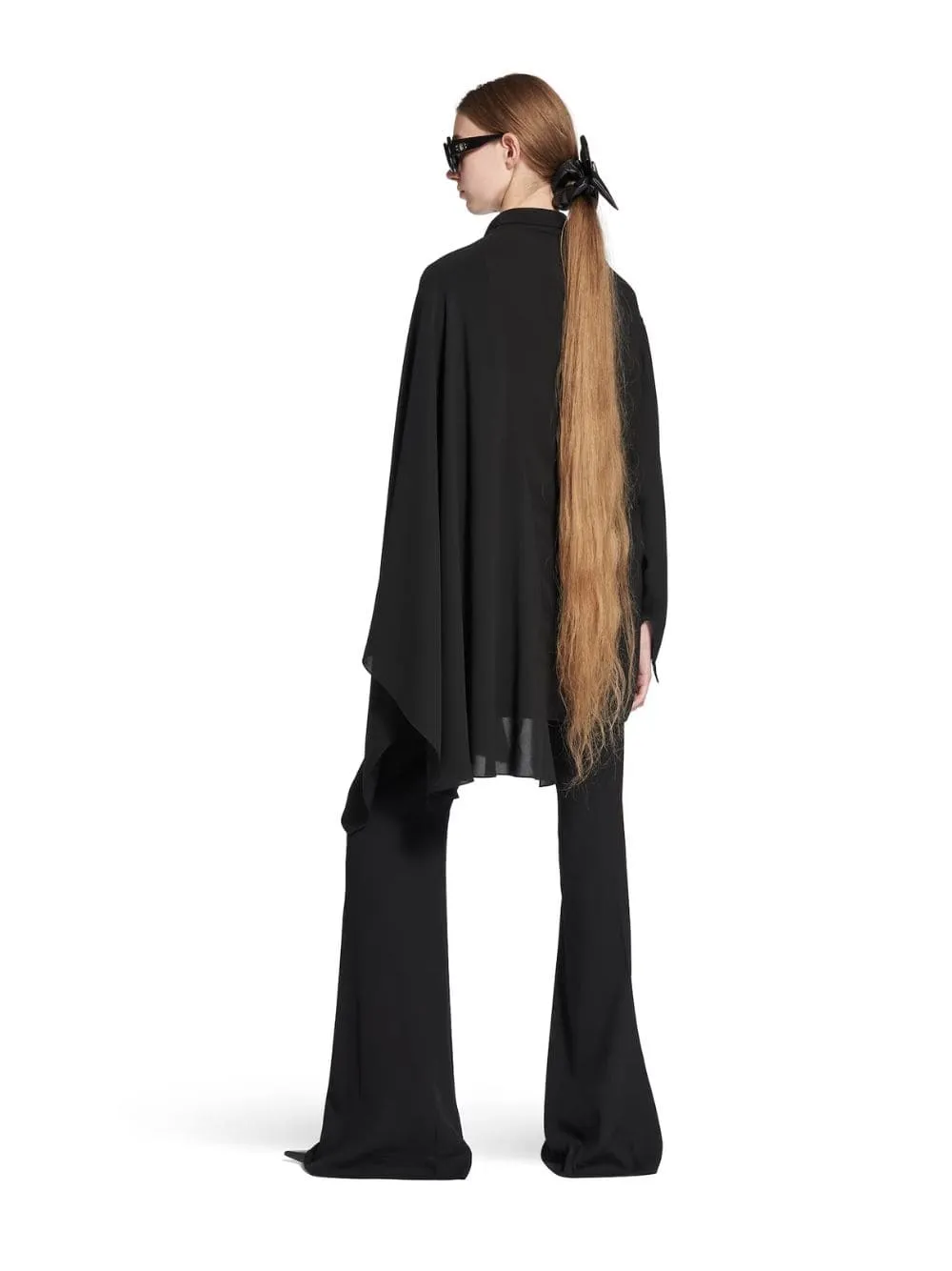 Black Washed Silk Scarf Blouse sold by Fashion Clinic product image thumbnail 4