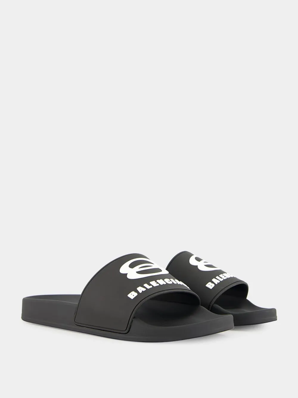 Black Rubber Pool Slide Sandals sold by Fashion Clinic product image thumbnail 3