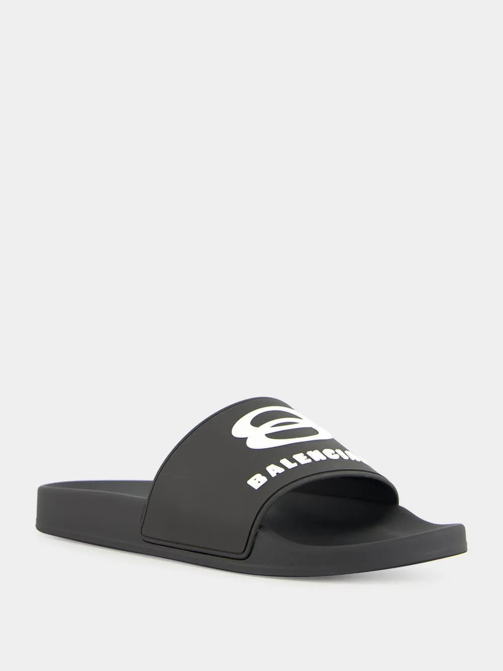 Black Rubber Pool Slide Sandals sold by Fashion Clinic product image thumbnail 2