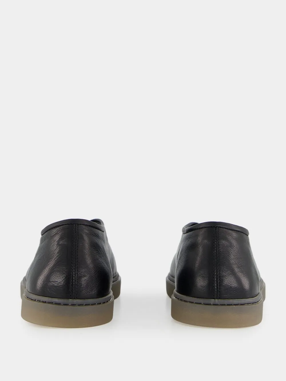 Black Low-Top Linoleum Piped Leather Sneakers sold by Fashion Clinic product image thumbnail 5