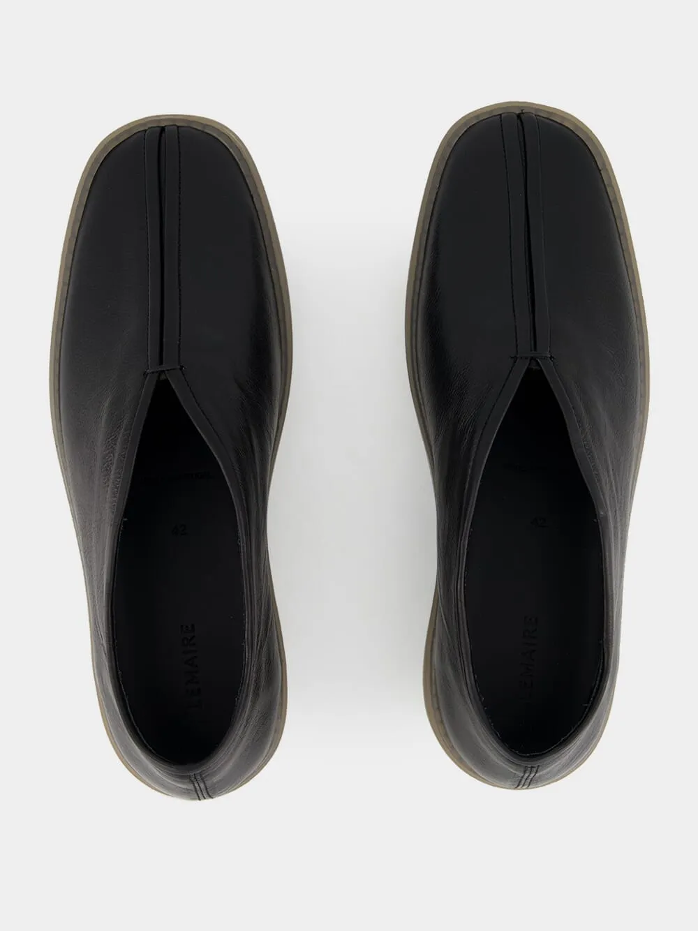 Black Low-Top Linoleum Piped Leather Sneakers sold by Fashion Clinic product image thumbnail 4