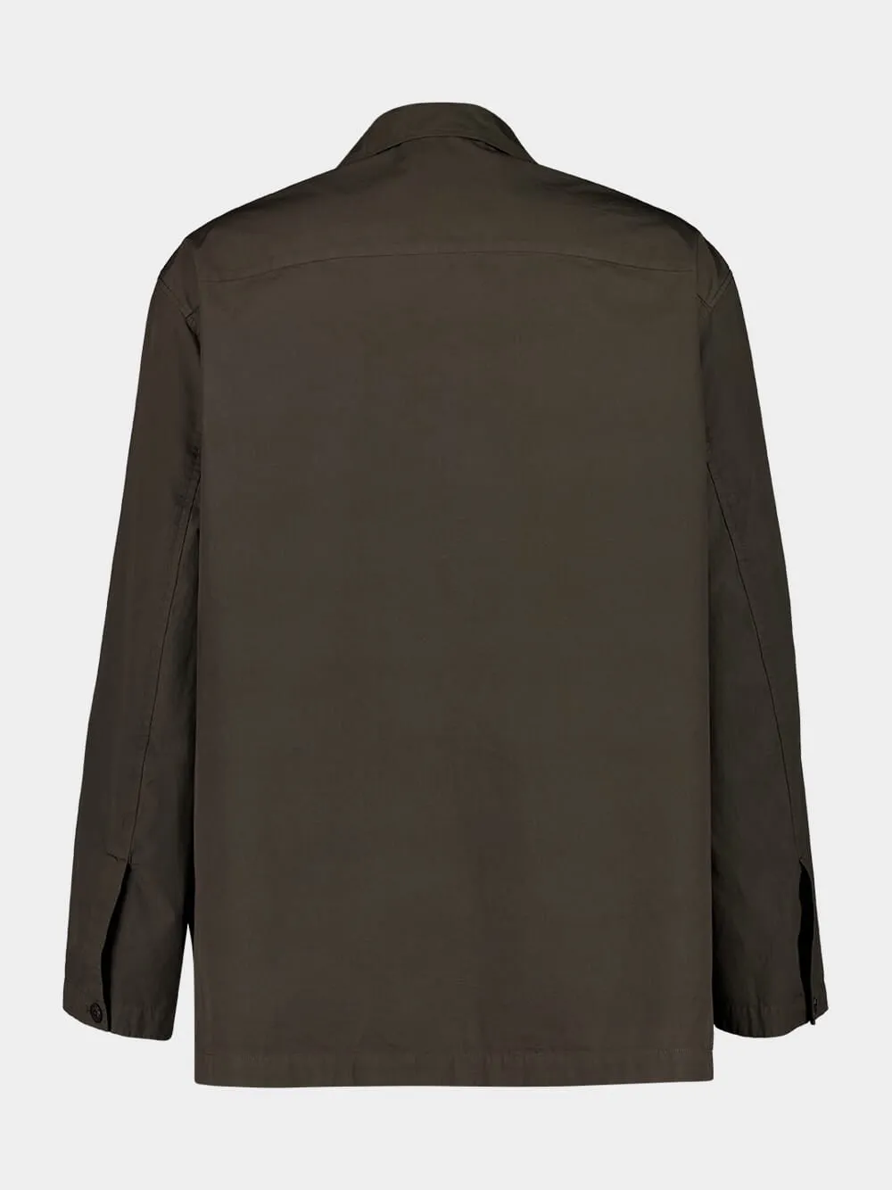 Dark Brown Cotton Workwear Shirt Jacket sold by Fashion Clinic product image thumbnail 2