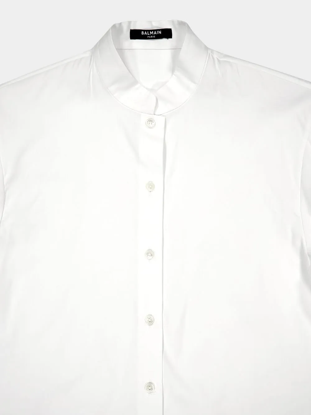 White Cotton Poplin Puff Sleeve Shirt sold by Fashion Clinic product image thumbnail 3