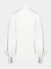 White Cotton Poplin Puff Sleeve Shirt sold by Fashion Clinic