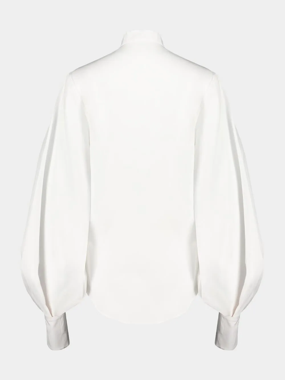 White Cotton Poplin Puff Sleeve Shirt sold by Fashion Clinic product image thumbnail 2