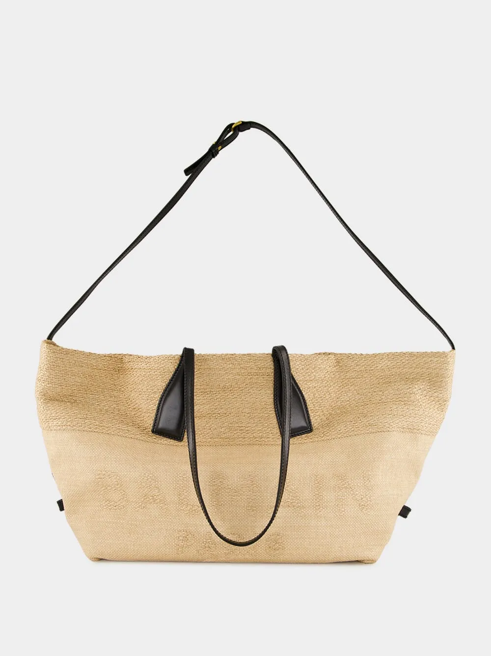 Brown Track Raffia Tote Bag sold by Fashion Clinic product image thumbnail 4