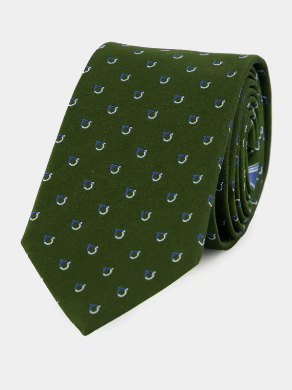 Forest Green Jacquard Silk Tie sold by Fashion Clinic