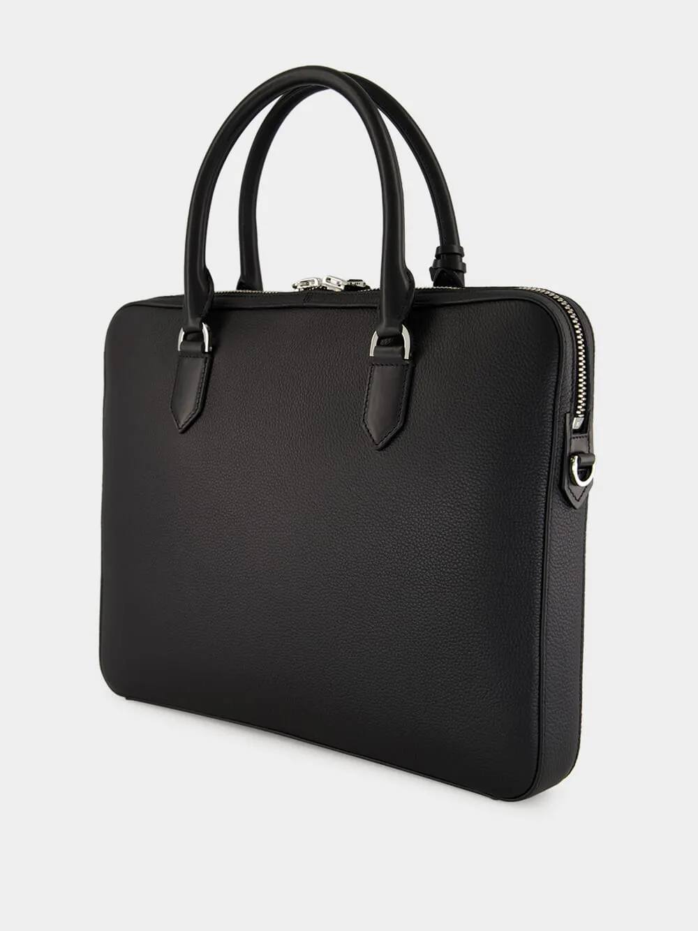 Black Grain Leather Elliot Briefcase sold by Fashion Clinic product image thumbnail 5