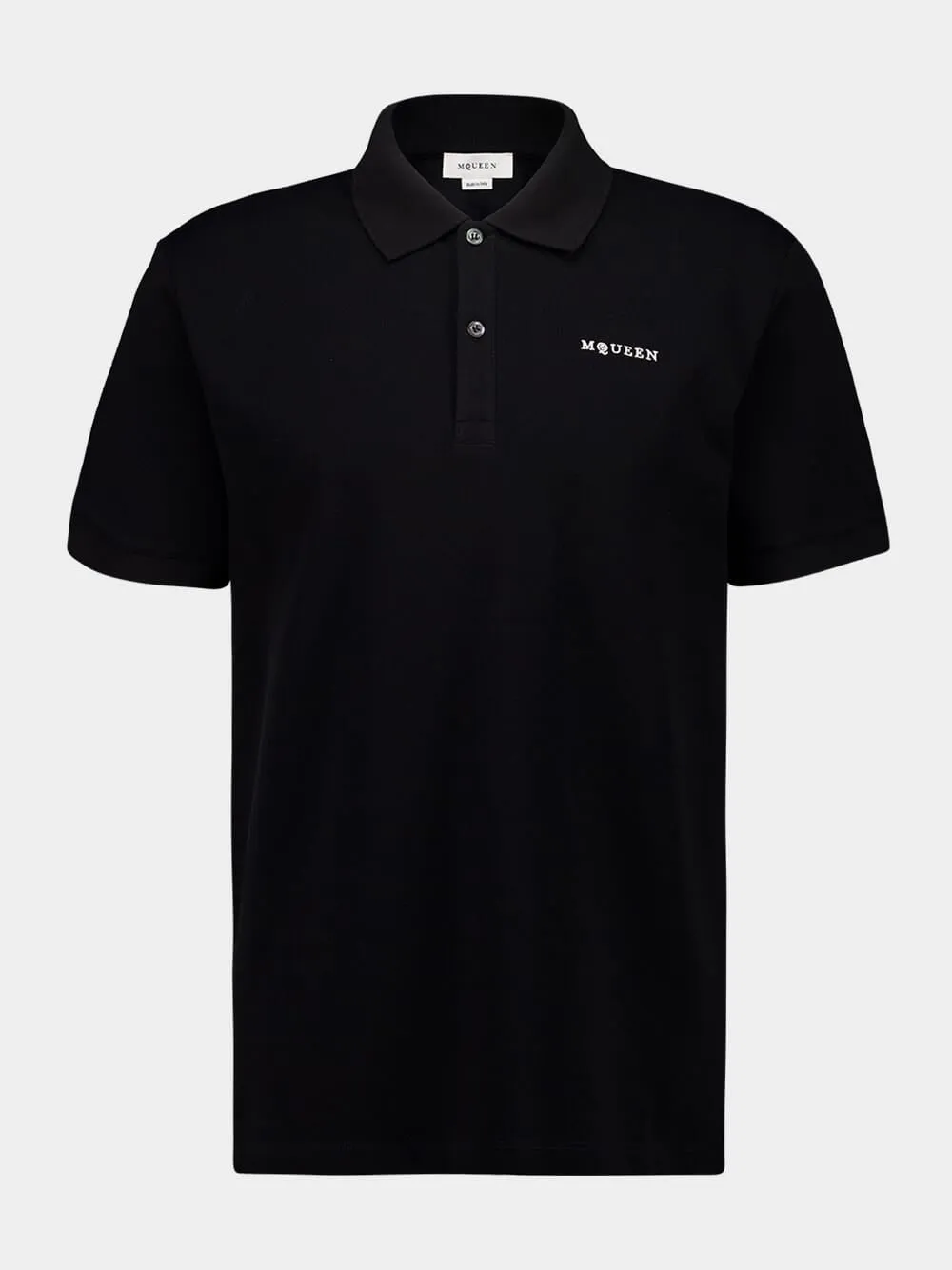 Black Logo Embroidered Cotton Polo sold by Fashion Clinic product image thumbnail 2