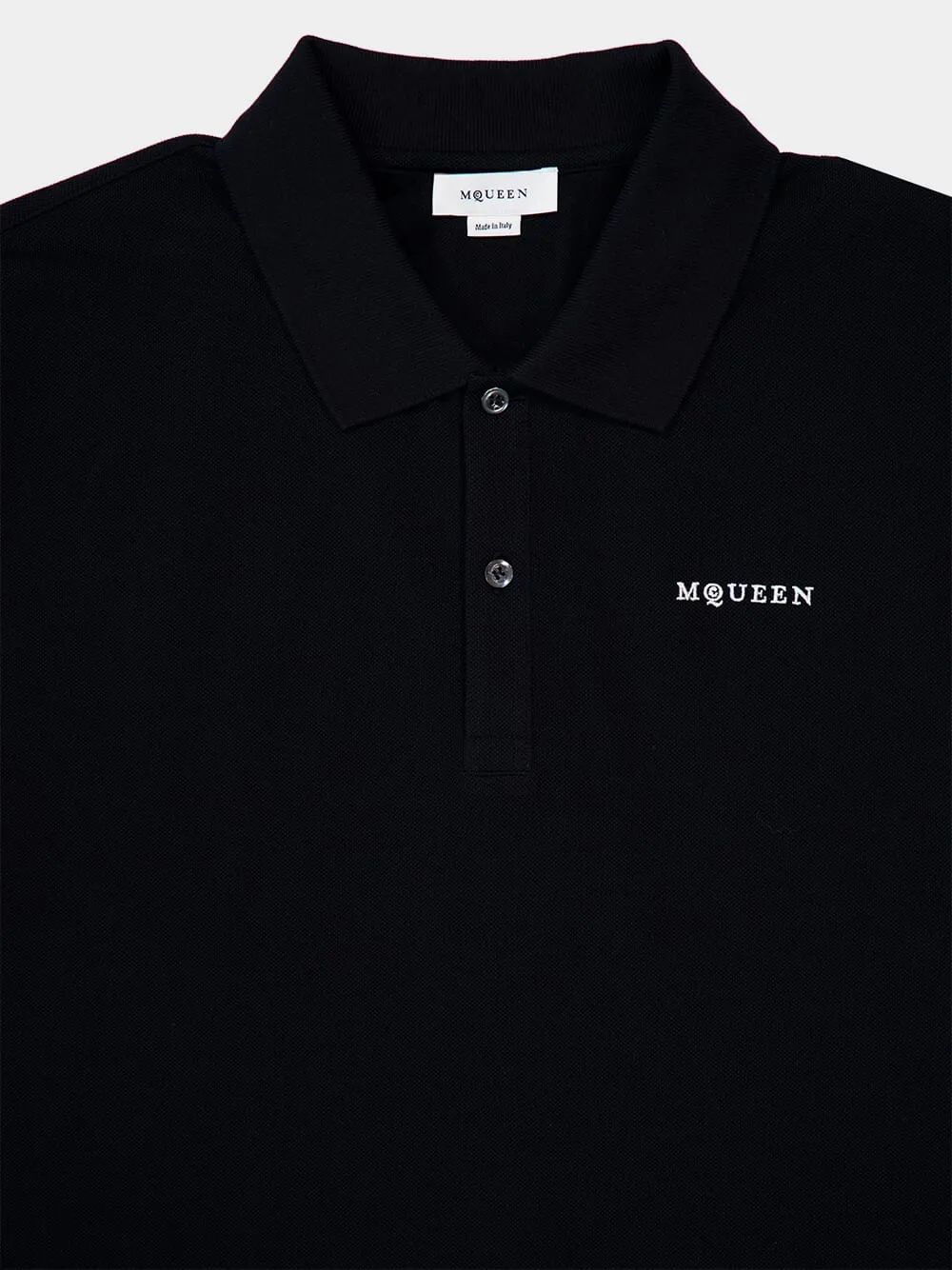 Black Logo Embroidered Cotton Polo sold by Fashion Clinic product image thumbnail 5