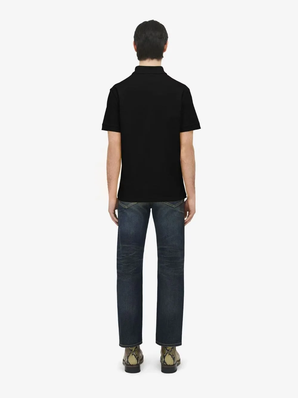 Black Logo Embroidered Cotton Polo sold by Fashion Clinic product image thumbnail 3