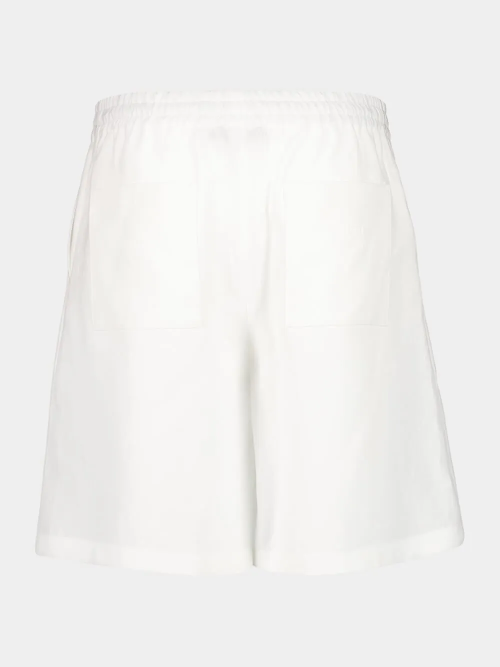 White Linen Logo Shorts sold by Fashion Clinic product image thumbnail 2
