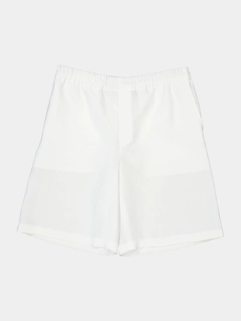 White Linen Logo Shorts sold by Fashion Clinic product image thumbnail 5