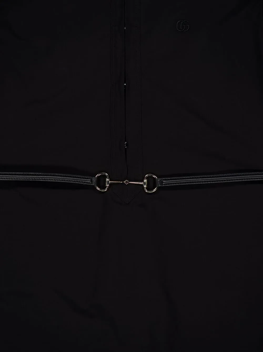 Black Cotton Dress with Horsebit Belt sold by Fashion Clinic product image thumbnail 4