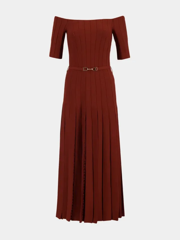Burnt Sienna Kurt Knit Maxi Dress sold by Fashion Clinic