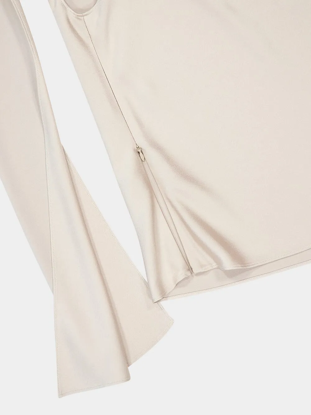 Silver Grey One-Shoulder Scarf Detail Top sold by Fashion Clinic product image thumbnail 4