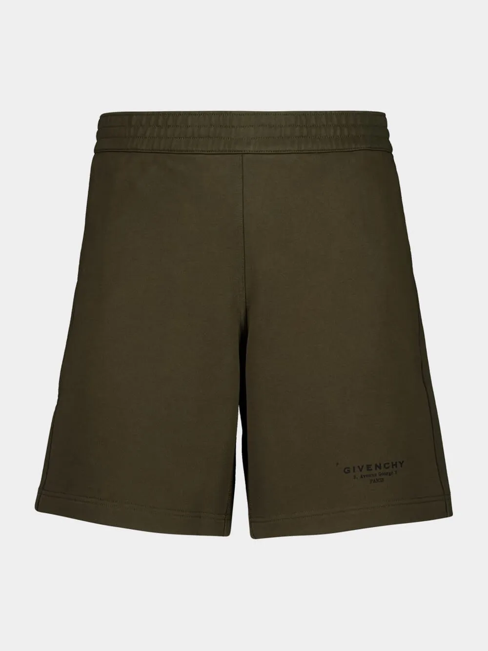 Khaki Green Logo Cotton Shorts sold by Fashion Clinic