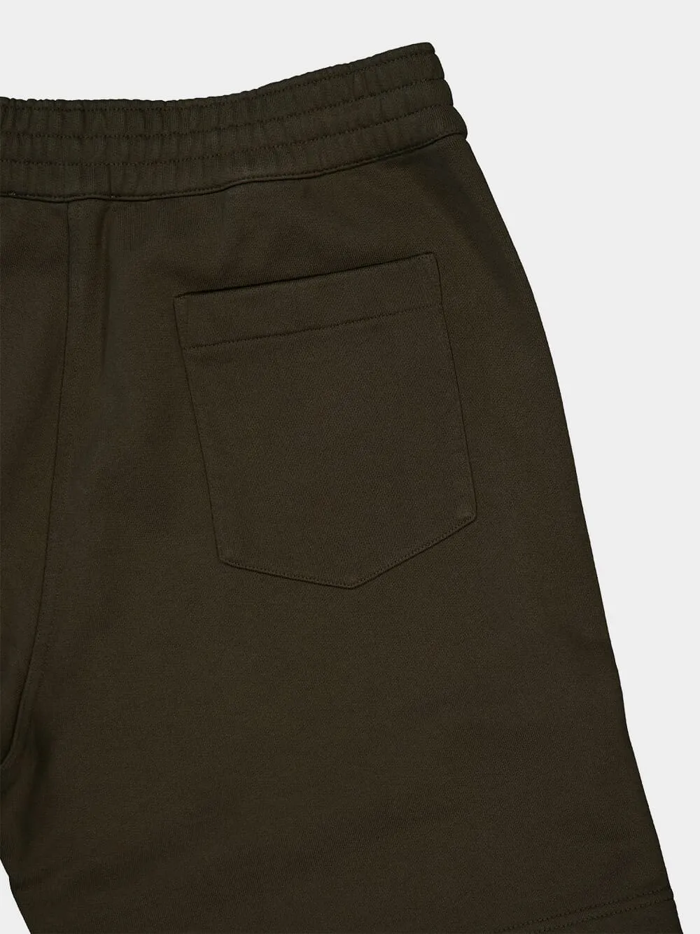 Khaki Green Logo Cotton Shorts sold by Fashion Clinic product image thumbnail 4