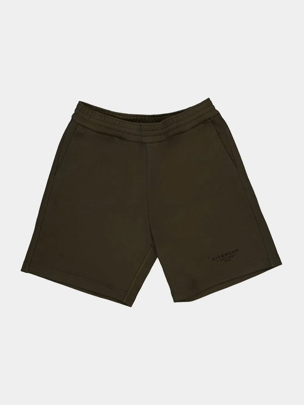 Khaki Green Logo Cotton Shorts sold by Fashion Clinic product image thumbnail 5