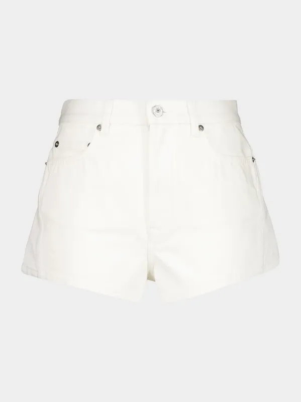 White Polaris Denim Shorts sold by Fashion Clinic