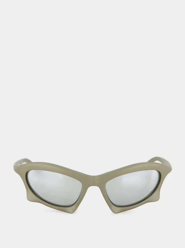 Silver Bat Rectangle Sunglasses sold by Fashion Clinic
