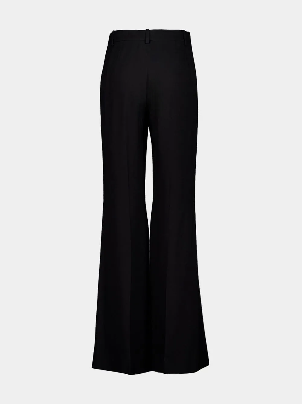 Black Fluid Flared Viscose Trousers sold by Fashion Clinic product image thumbnail 2