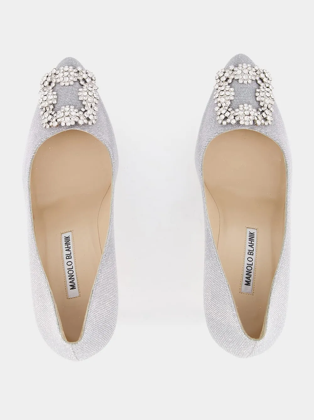 Hangisi Silver Glitter Fabric Jewel Buckle Pumps sold by Fashion Clinic product image thumbnail 4