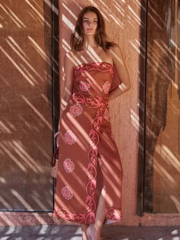 Ancient Strapless Linen Dress made by Johanna Ortiz