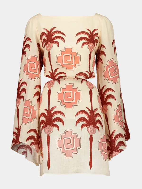 Wave After Wave Linen Mini Dress sold by Fashion Clinic