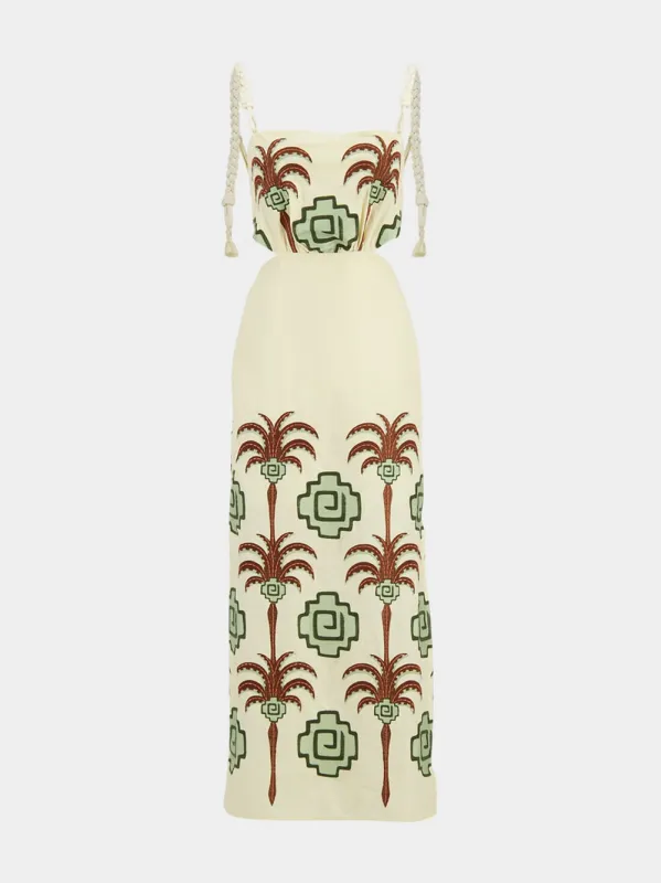 Tributaries Embroidered Cotton Maxi Dress sold by Fashion Clinic