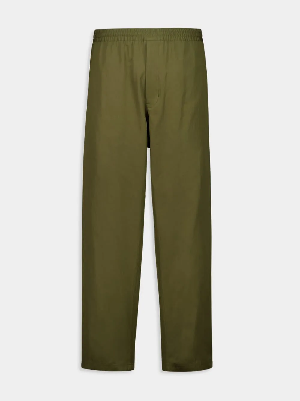 Militare Green Straight-Fit Poplin Trousers sold by Fashion Clinic