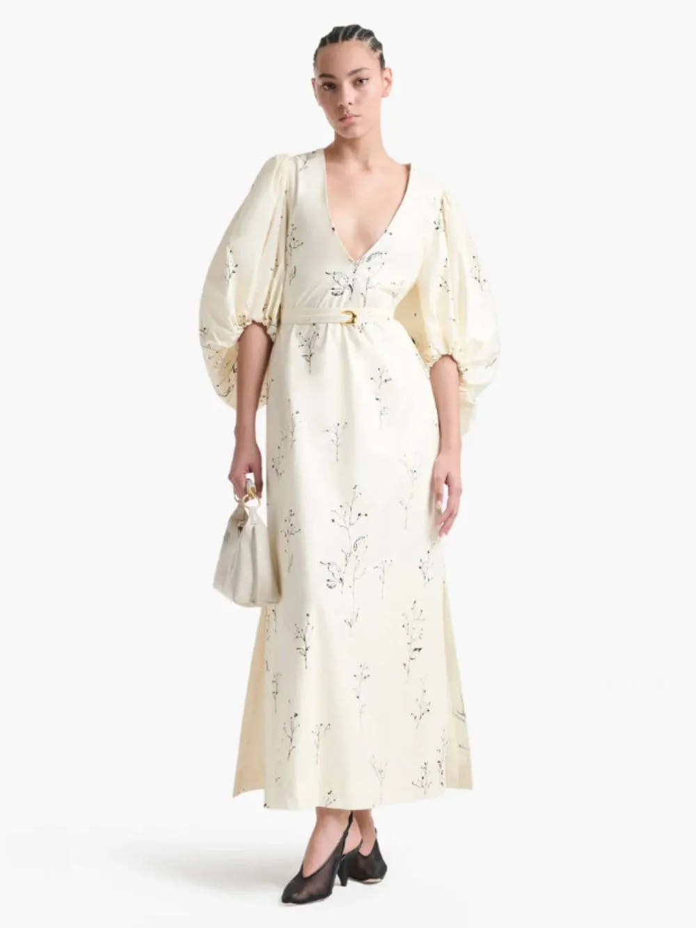 Ivory Botanical Corrie Maxi Dress sold by Fashion Clinic