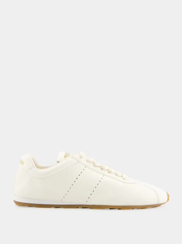 Ivory Plume Nappa Leather Sneakers sold by Fashion Clinic