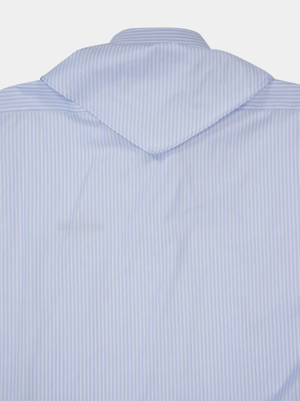 Blue Oversized Bow Neck Cotton Shirt sold by Fashion Clinic product image thumbnail 5