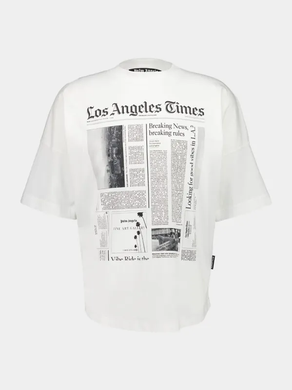 White PA x LA Times Oversized News T-Shirt sold by Fashion Clinic