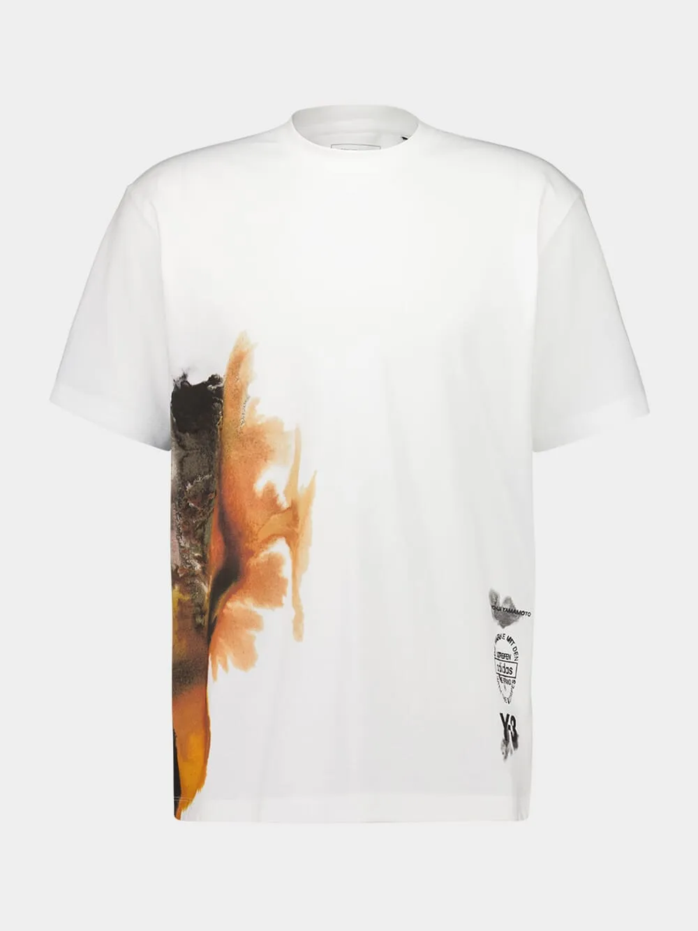 White Oversized T-Shirt with Amber Ink Print sold by Fashion Clinic product image thumbnail 2