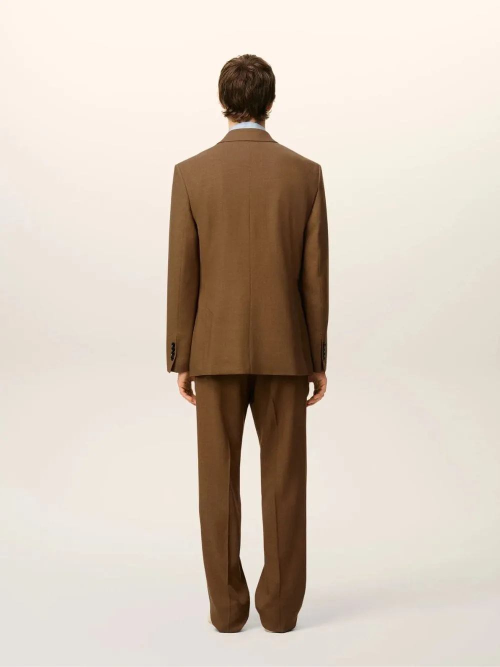 Hazelnut Wool Double-Breasted Twill Jacket sold by Fashion Clinic product image thumbnail 3