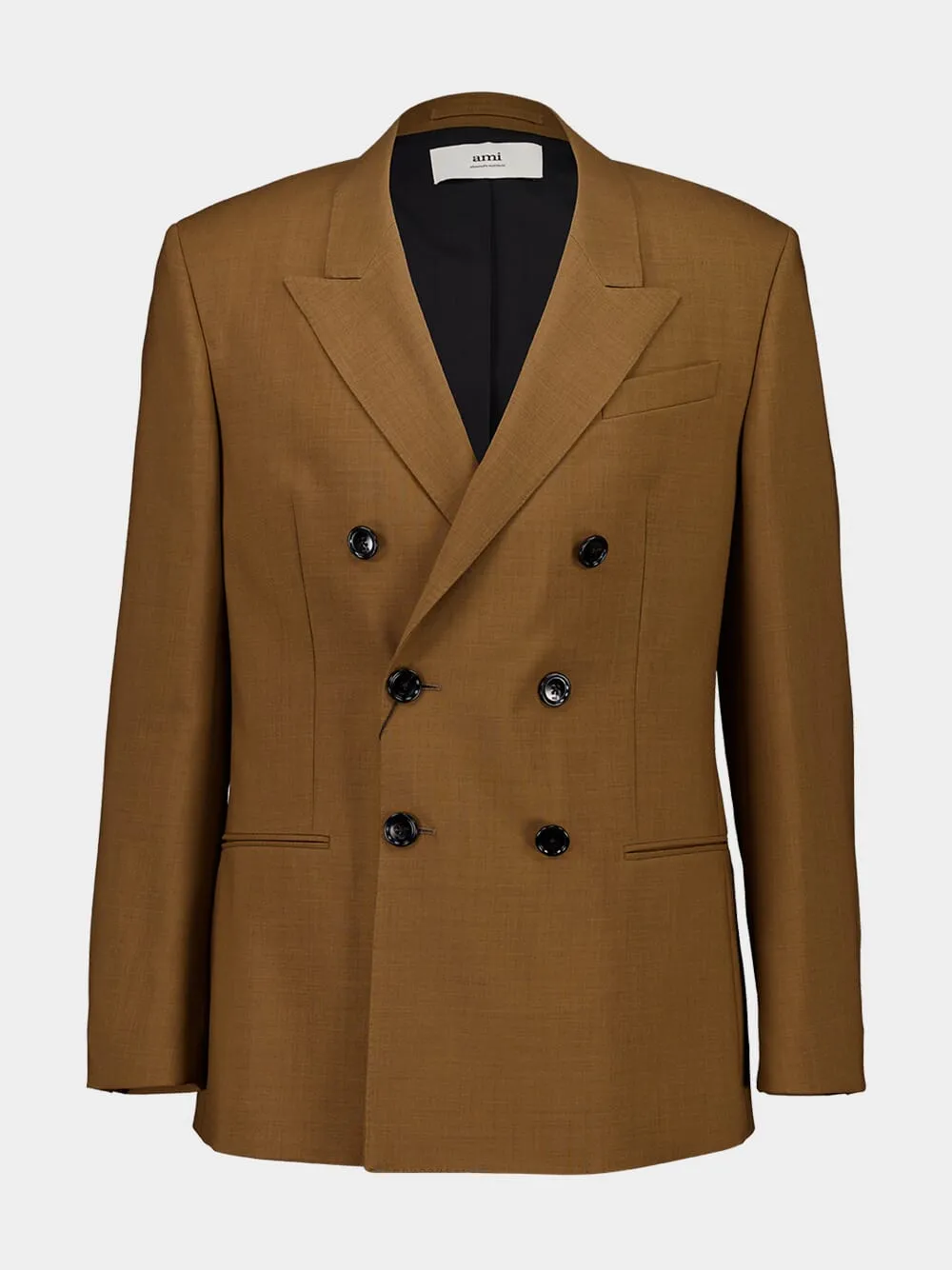 Hazelnut Wool Double-Breasted Twill Jacket sold by Fashion Clinic product image thumbnail 2