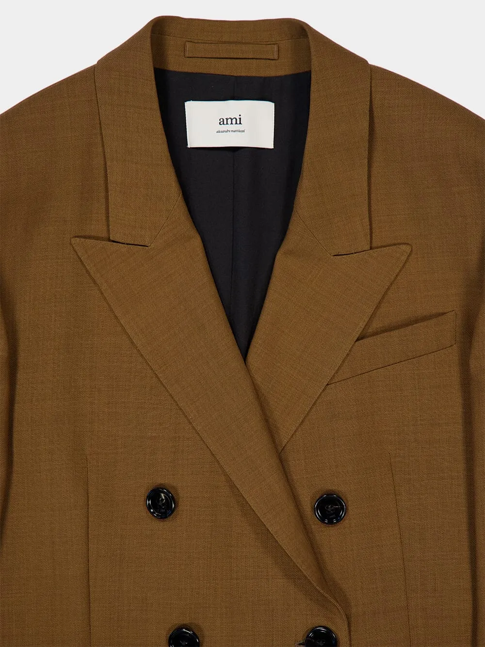 Hazelnut Wool Double-Breasted Twill Jacket sold by Fashion Clinic product image thumbnail 5
