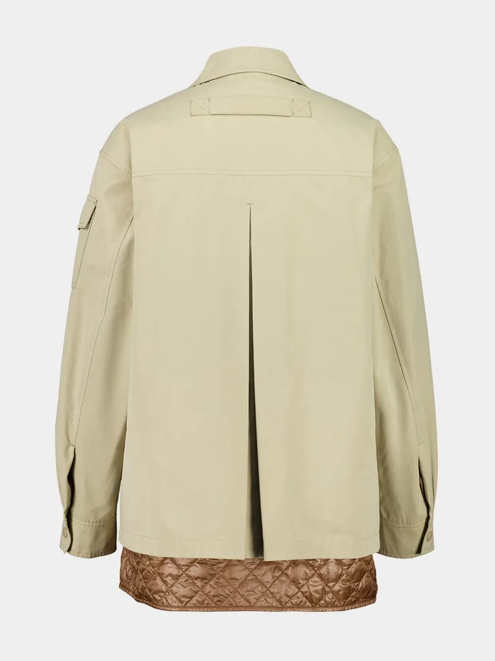 Beige Felci Padded Cotton Shirt Jacket sold by Fashion Clinic product image thumbnail 4