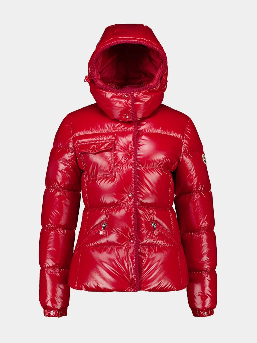 Red Glareins Braided Trim Short Down Jacket sold by Fashion Clinic