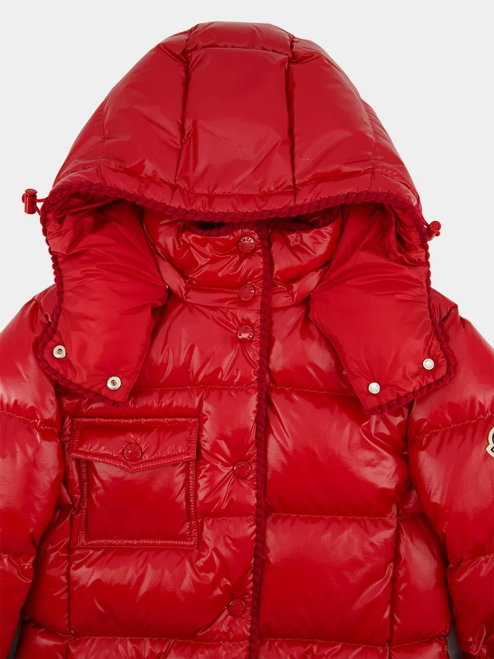 Red Glareins Braided Trim Short Down Jacket sold by Fashion Clinic product image thumbnail 5