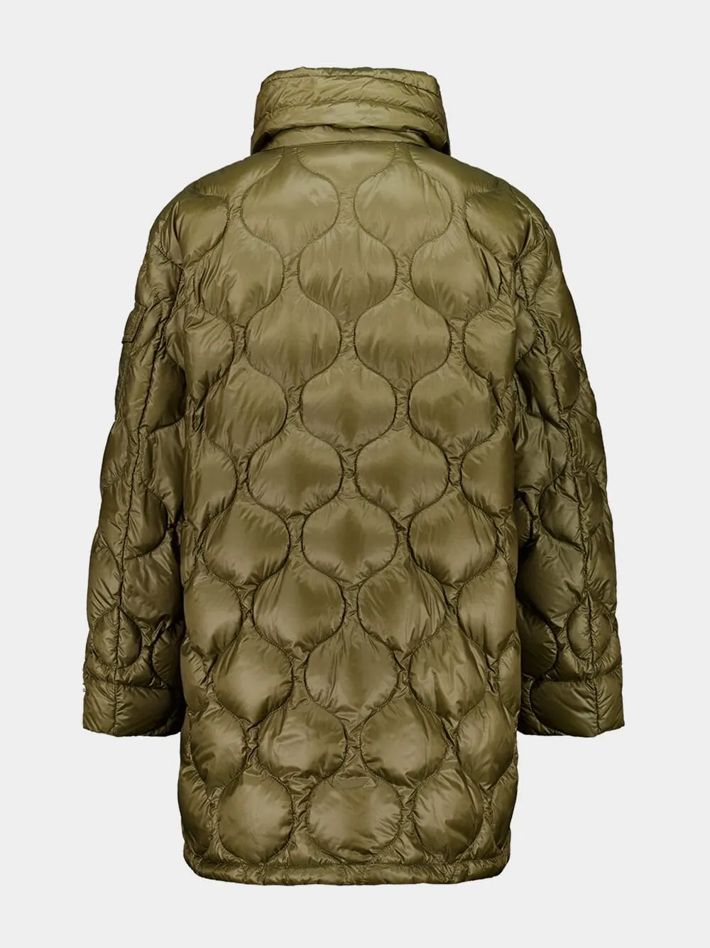 Olive Green Lombi Quilted Down Jacket sold by Fashion Clinic product image thumbnail 4