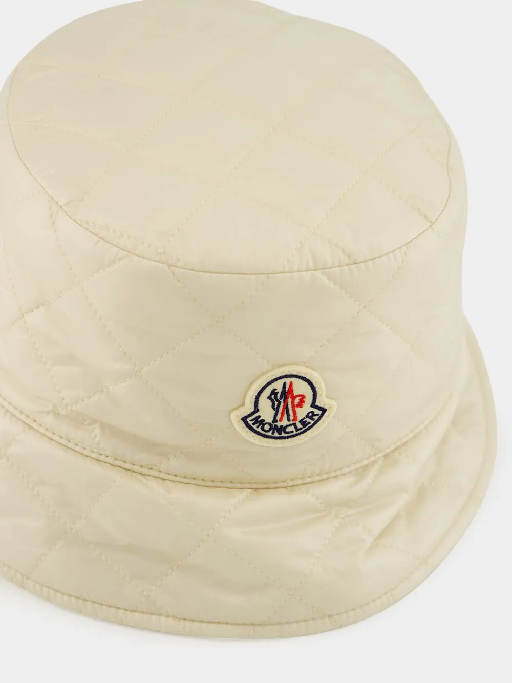 Light Beige Diamond-Quilted Bucket Hat sold by Fashion Clinic product image thumbnail 4