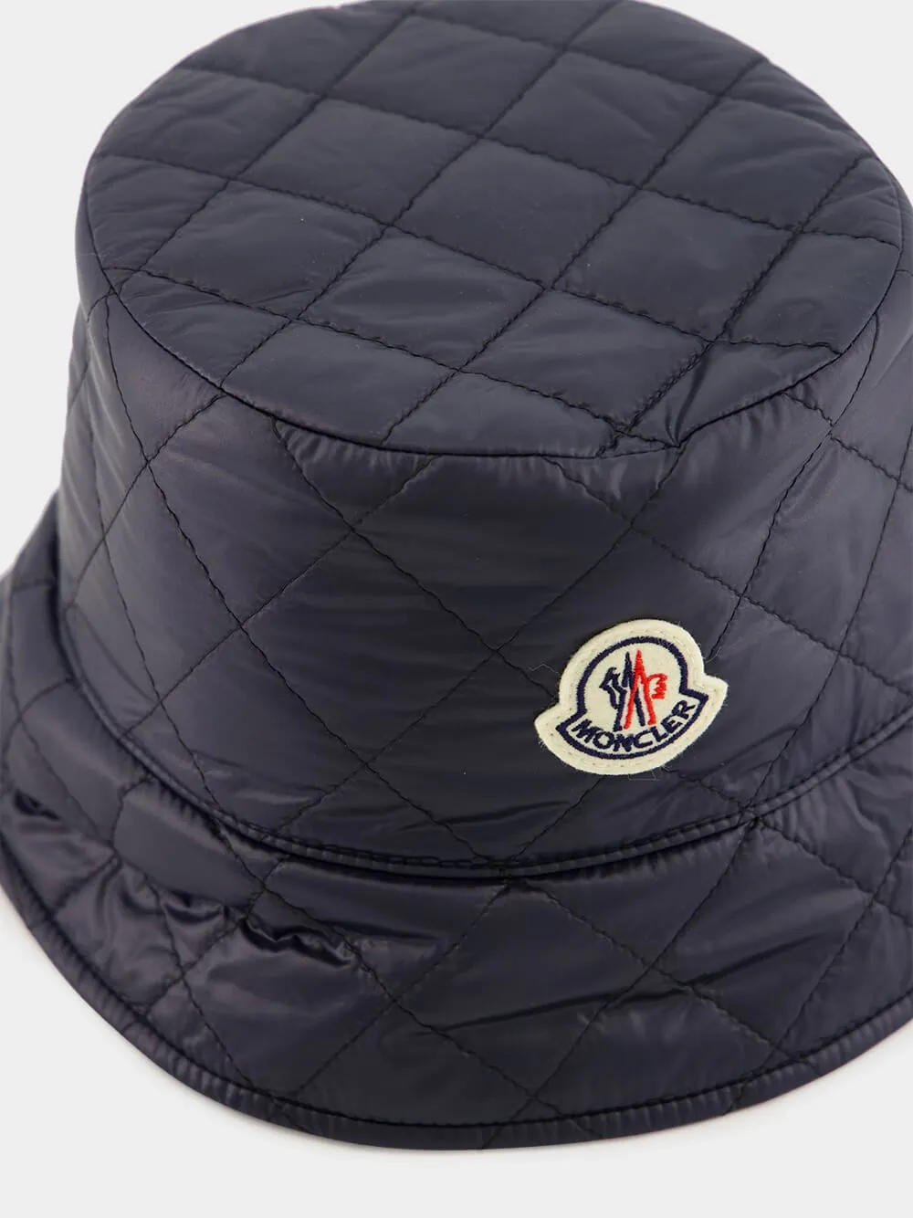 Navy Diamond-Quilted Bucket Hat sold by Fashion Clinic product image thumbnail 4